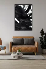 Abstraktes Schwarz-Weiß-Gemälde Interior