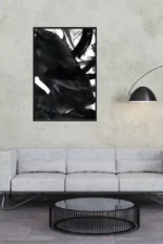 Abstraktes Schwarz-Weiß-Gemälde Interior