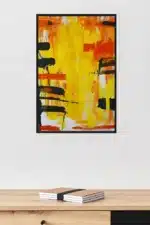 Abstrakte Kunst in Gelb und Orange Interior
