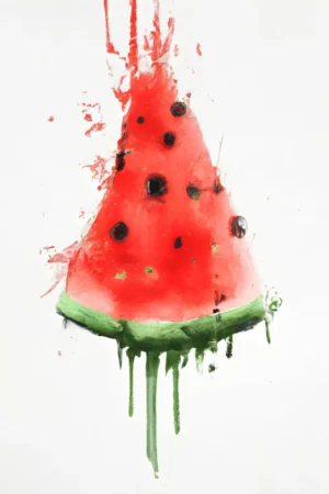 Aquarellkunst Wassermelone