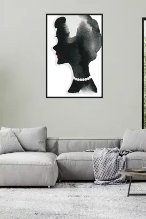 Frauenprofil in Aquarell Interior