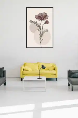 Moderne Blumenzeichnung Interior