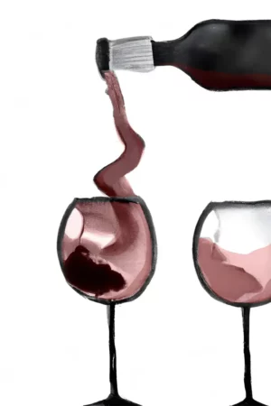 Moderne Kunst mit Rotwein