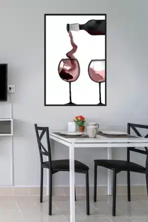 Moderne Kunst mit Rotwein Interior