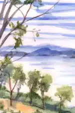 Seelandschaft in Aquarell