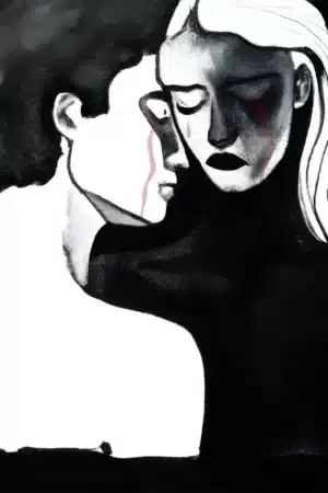 Tränen und Liebe in abstrakter Kunst