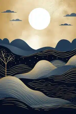 Abstraktes Mond-Poster